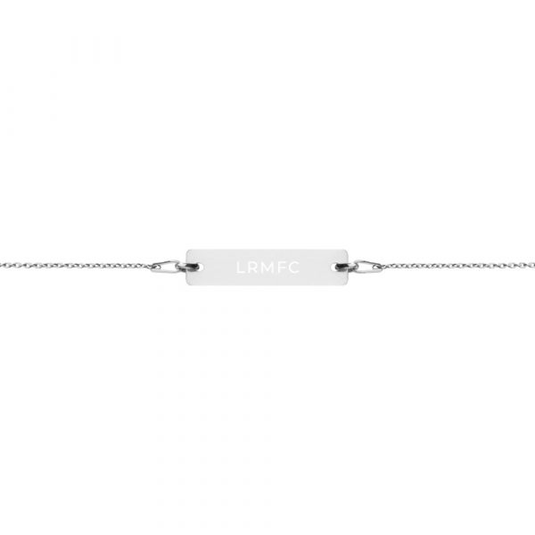 Engraved Silver Bar Chain Bracelet