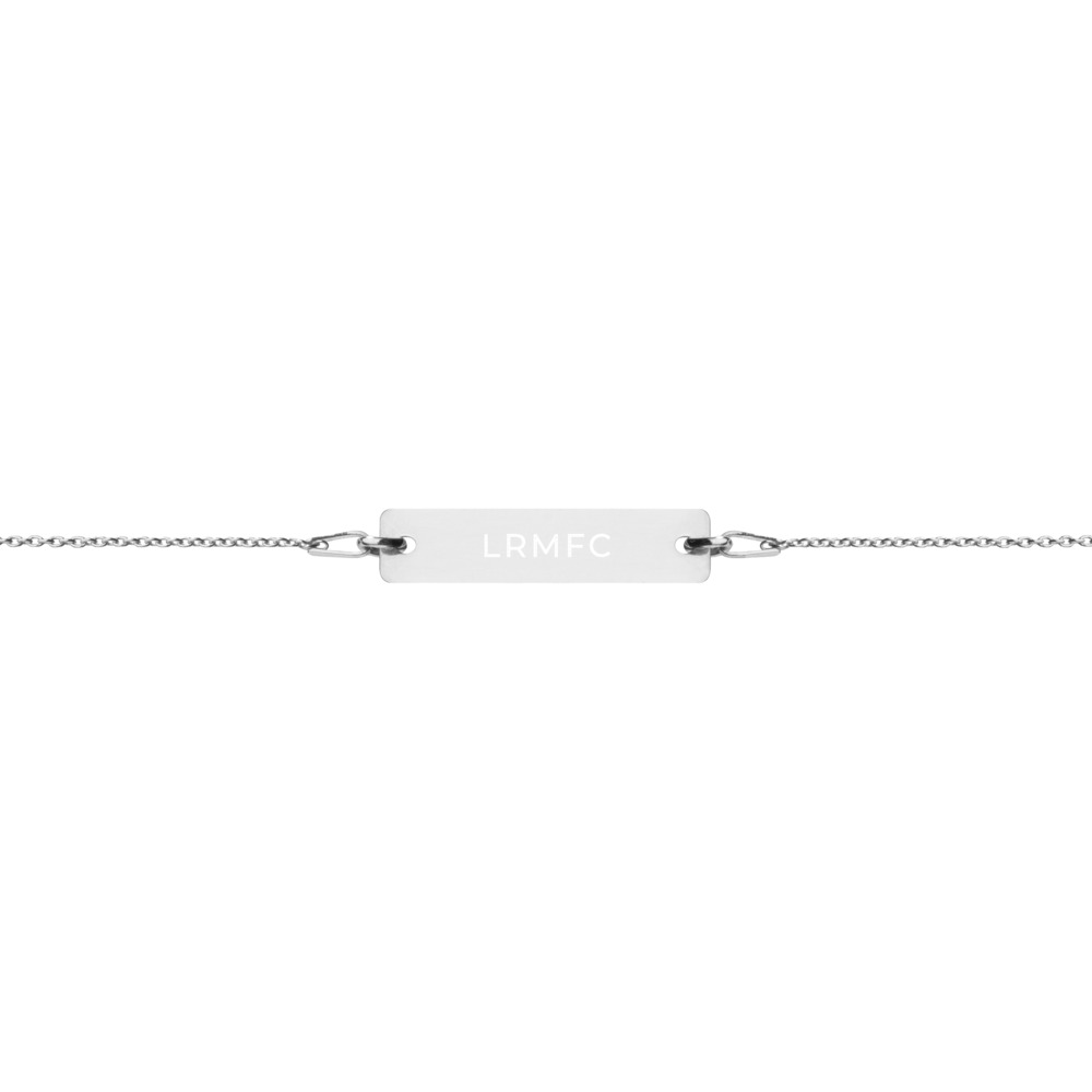 Engraved Silver Bar Chain Bracelet