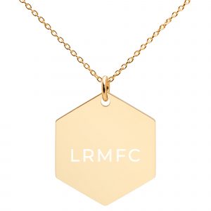 Engraved Silver Hexagon Necklace